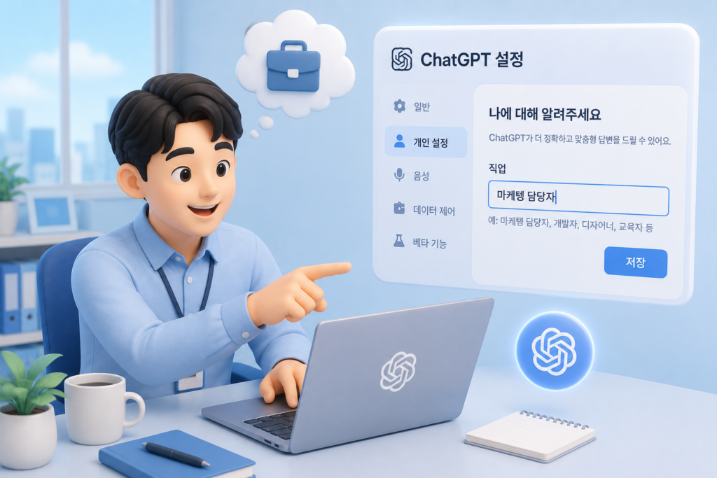 챗GPT 맞춤설정 입력 화면과 적용 범위 정리