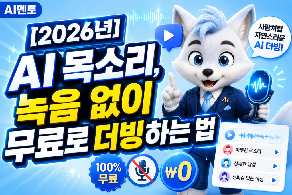 AI목소리 녹음없이 더빙하기