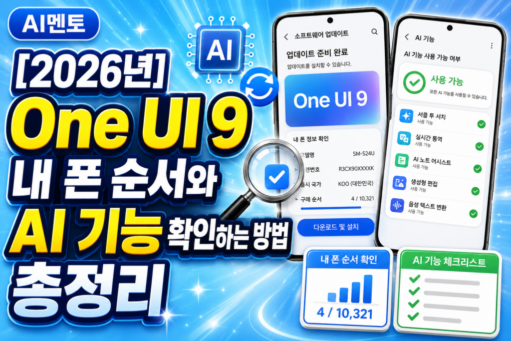 One UI 9 지원 기종과 배포 순서 확인하는 법