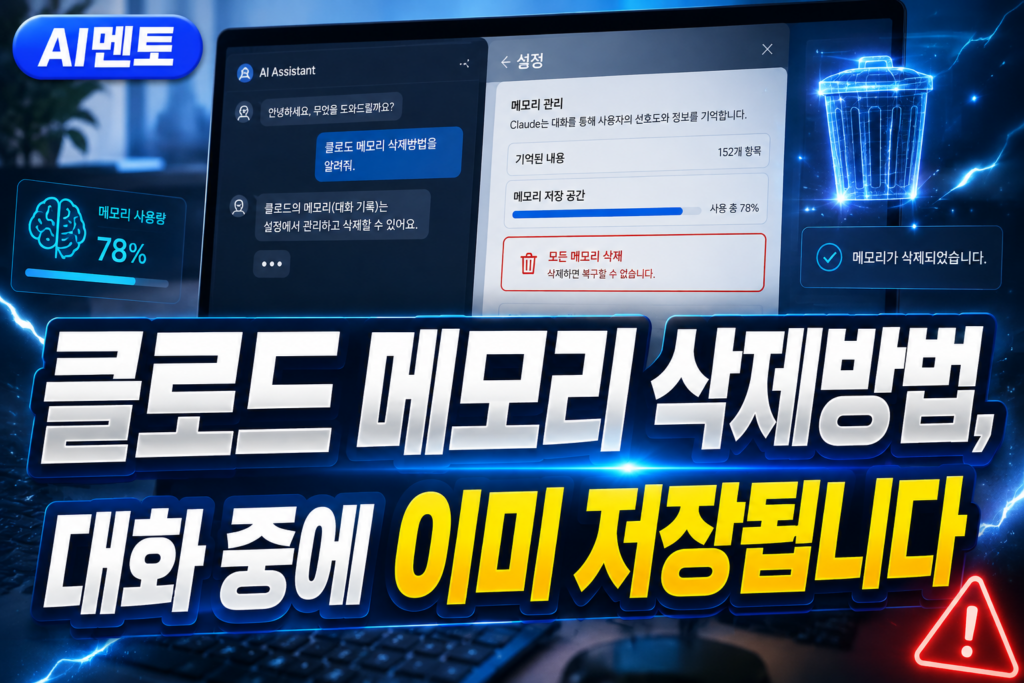 클로드 메모리 삭제방법, 대화 중에 이미 저장됩니다