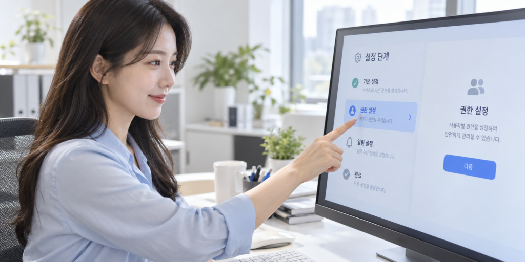 응답 강도 설정 단계 확인
