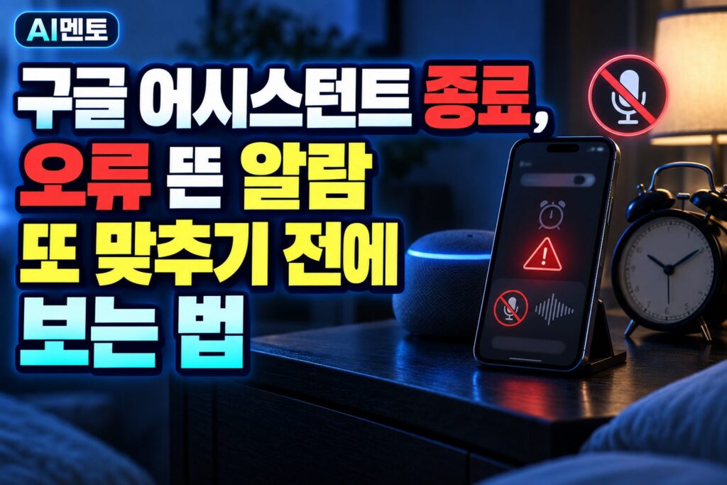 구글 어시스턴트 종료, 오류 뜬 알람 또 맞추기 전에 보는 법