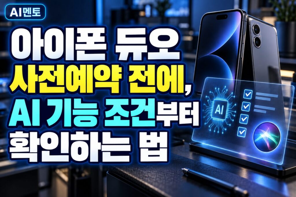 아이폰 듀오 사전예약 전에, AI 기능 조건부터 확인하는 법