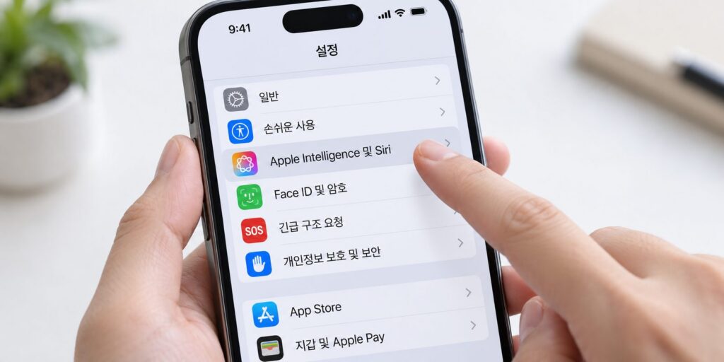 시리 AI 켜는법 조건 세 가지 확인 화면